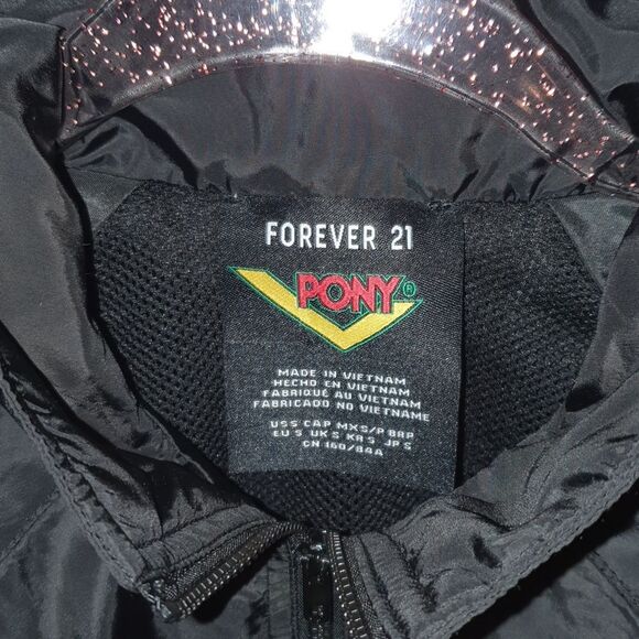 Forever 21 X Pony Cropped Windbreaker jacket sz S - Picture 3 of 4